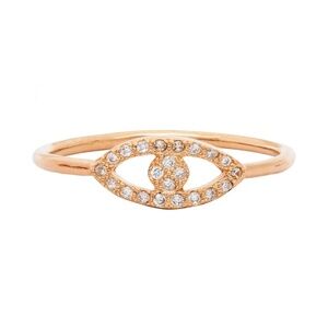 Rose Gold Evil Eye Ring – Size 7.5